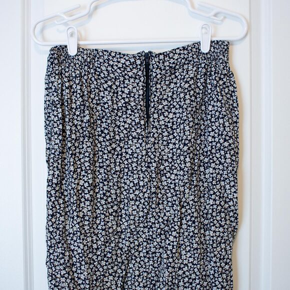 VTG L Ditsy Floral Wrap Maxi Skirt Paul Harris White Print Feminine Soft Summer - Picture 8 of 9